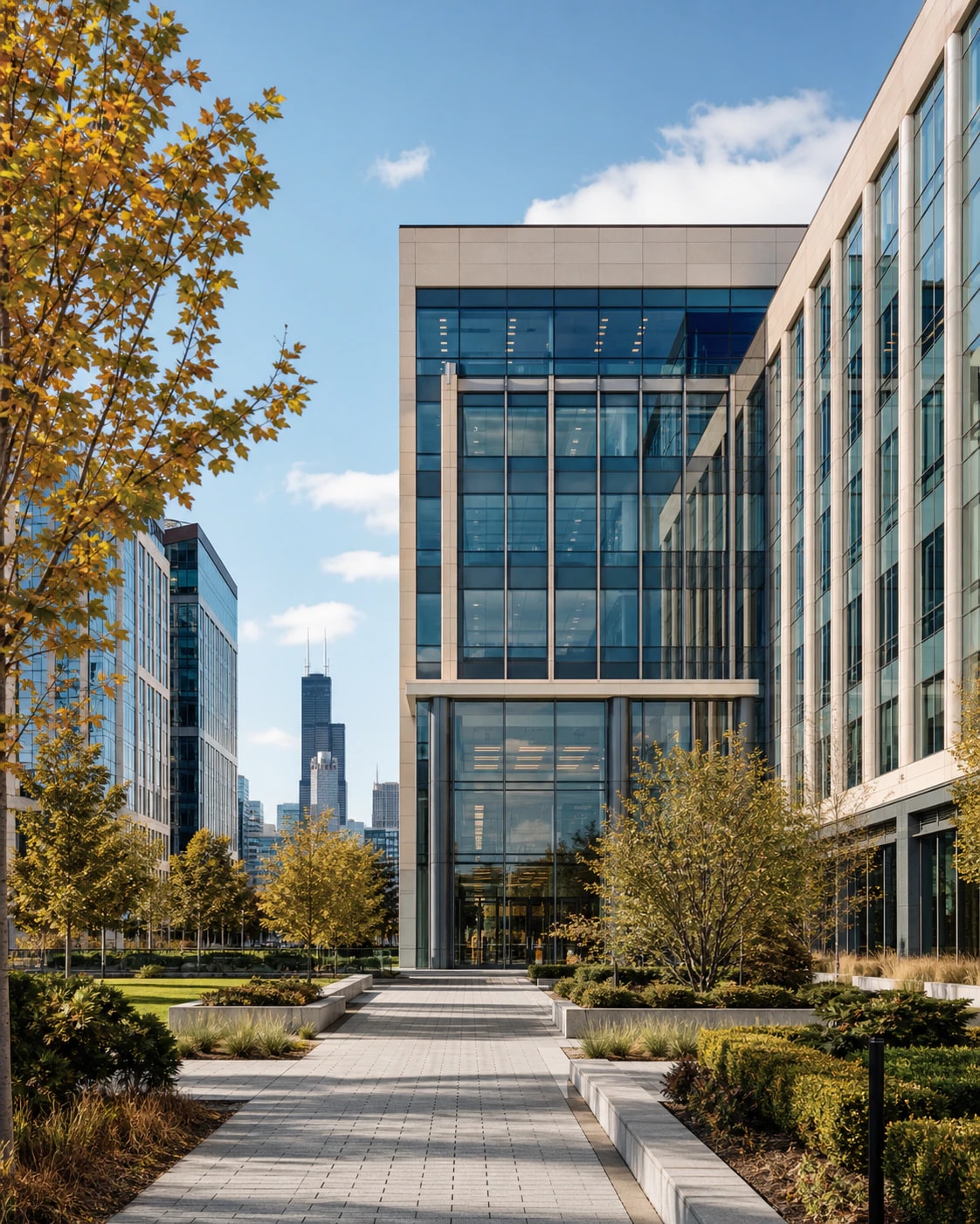 Modern Chicago commercial office district